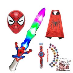 Set Hóa Trang Người Nhện Cho Bé Trai - Bộ Áo Choàng Siêu Anh Hùng Kèm Mặt Nạ Thích Hợp Cho Halloween và Sinh Nhật