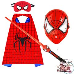 Set Hóa Trang Người Nhện Cho Bé Trai - Bộ Áo Choàng Siêu Anh Hùng Kèm Mặt Nạ Thích Hợp Cho Halloween và Sinh Nhật