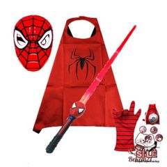 Set Hóa Trang Người Nhện Cho Bé Trai - Bộ Áo Choàng Siêu Anh Hùng Kèm Mặt Nạ Thích Hợp Cho Halloween và Sinh Nhật