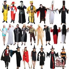 Trang Phục Hóa Trang Halloween Hắc Vô Thường - Cương Thi Ma Quái với Mặt Nạ và Tóc Giả - Thời Trang Cosplay ấn Tượng