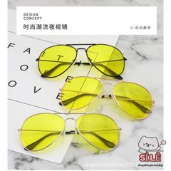 Kính Mắt Ban Đêm Chống Chói Polarized - Gọng Thời Trang Ôm Mặt, Phong Cách Nam Du Lịch (Màu Vàng)