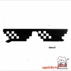 Kính Mát Thug Life Màu Đen Cho Nam Nữ - Kính Râm Phong Cách Meme Độc Đáo, Quà Tặng Tuyệt Vời Cho Game Thủ và Người Đam Mê Fandom