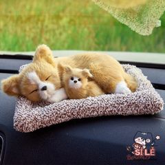 Gấu Thú Bông Cún Xám Đôi Mẹ Con 99% Giống Thực - Phụ Kiện Trang Trí Xe Hơi Khử Mùi Lõi Than Hoạt Tính Đáng Yêu