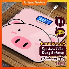 Cân Điện Tử Hình Heo Hồng - Cân Sức Khỏe Mini Sạc USB, Chịu Lực 180KG, Độ Chính Xác Cao, Bảo Hành 1 Năm
