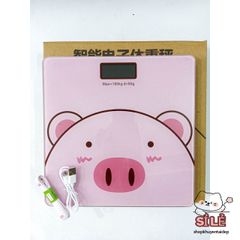 Cân Điện Tử Hình Heo Hồng - Cân Sức Khỏe Mini Sạc USB, Chịu Lực 180KG, Độ Chính Xác Cao, Bảo Hành 1 Năm
