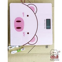 Cân Điện Tử Hình Heo Hồng - Cân Sức Khỏe Mini Sạc USB, Chịu Lực 180KG, Độ Chính Xác Cao, Bảo Hành 1 Năm