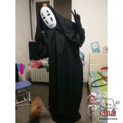 Bộ Trang Phục Cosplay Kaonashi - Hóa Trang Vô Diện Hayao Miyazaki Cho Trẻ Em và Người Lớn - Áo Choàng Đen và Mặt Nạ Vô Diện