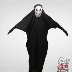 Bộ Trang Phục Cosplay Kaonashi - Hóa Trang Vô Diện Hayao Miyazaki Cho Trẻ Em và Người Lớn - Áo Choàng Đen và Mặt Nạ Vô Diện