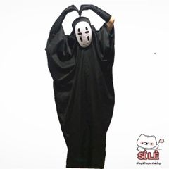 Bộ Trang Phục Cosplay Kaonashi - Hóa Trang Vô Diện Hayao Miyazaki Cho Trẻ Em và Người Lớn - Áo Choàng Đen và Mặt Nạ Vô Diện
