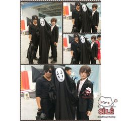 Bộ Trang Phục Cosplay Kaonashi - Hóa Trang Vô Diện Hayao Miyazaki Cho Trẻ Em và Người Lớn - Áo Choàng Đen và Mặt Nạ Vô Diện