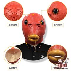 Mặt Nạ Hóa Trang Phù Thủy Đầu Cá Xanh Lá Silicone - Đạo Cụ Cosplay Hóa Trang, Tiệc Halloween, Giáng Sinh, Phục Sinh