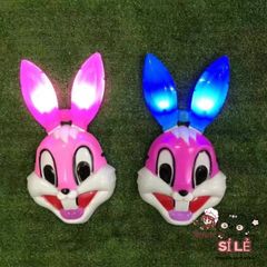 Mặt nạ Thỏ Bunny Lấp Lánh Xà Cừ - Phụ Kiện Halloween Cho Trẻ Em và Người Lớn, Đèn LED Phát Sáng, Cosplay Độc Đáo