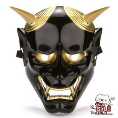 Mặt Nạ Quỷ Hannya Oni Noh Sừng Ấn Tượng - Phụ Kiện Hóa Trang Halloween Độc Đáo, Chất Liệu Nhựa Bền Đẹp