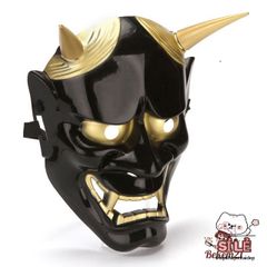Mặt Nạ Quỷ Hannya Oni Noh Sừng Ấn Tượng - Phụ Kiện Hóa Trang Halloween Độc Đáo, Chất Liệu Nhựa Bền Đẹp