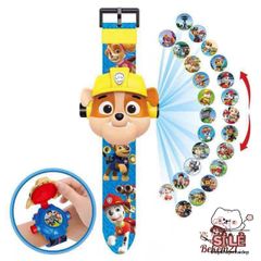 Đồng Hồ Chiếu Hình 3D Trẻ Em - Đồng Hồ Điện Tử Hình Nhân Vật Hoạt Hình Vui Nhộn, 24 Hình Ảnh Elsa, Kitty, Siêu Nhân, Công Chúa