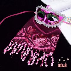 Mặt Nạ Halloween Cổ Trang Nửa Mặt Với Khăn Che - Đạo Cụ Cosplay Cho Tiệc Hóa Trang, Lễ Hội, Halloween
