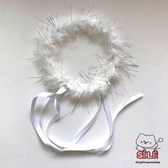 Vòng Đeo Đầu Hóa Trang Thiên Thần Cosplay - Phụ Kiện Tiệc Tùng Đẹp, Chất Liệu Lông Giả Thật, Dành Cho Trẻ Em và Người Lớn