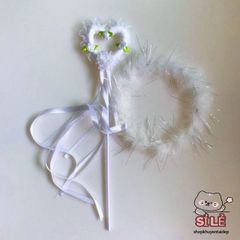 Vòng Đeo Đầu Hóa Trang Thiên Thần Cosplay - Phụ Kiện Tiệc Tùng Đẹp, Chất Liệu Lông Giả Thật, Dành Cho Trẻ Em và Người Lớn