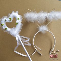 Vòng Đeo Đầu Hóa Trang Thiên Thần Cosplay - Phụ Kiện Tiệc Tùng Đẹp, Chất Liệu Lông Giả Thật, Dành Cho Trẻ Em và Người Lớn
