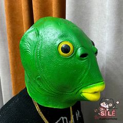 Mặt Nạ Hóa Trang Đầu Cá Xanh Silicon Dễ Thương Cho Người Lớn & Trẻ Em - Đạo Cụ Cosplay, Lễ Hội, Halloween