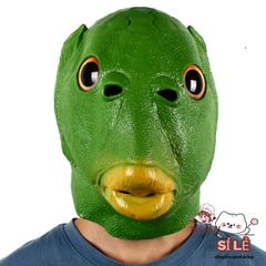 Mặt Nạ Hóa Trang Đầu Cá Xanh Silicon Dễ Thương Cho Người Lớn & Trẻ Em - Đạo Cụ Cosplay, Lễ Hội, Halloween