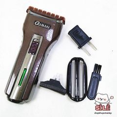 Máy cạo râu QISHI RSCW-Q588 lưỡi kép - Cạo và tỉa râu dễ dàng cho nam giới, thiết kế an toàn, pin sạc tiện lợi.