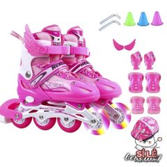Giày Patin Có Đèn Flash Cho Trẻ Em & Người Lớn, Kèm Bộ Bảo Hộ Tay, Gối, Mũ Bảo Hiểm - An Toàn và Đầy Sáng Tạo