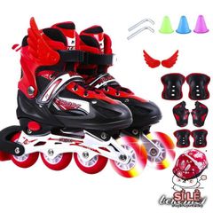 Giày Patin Có Đèn Flash Cho Trẻ Em & Người Lớn, Kèm Bộ Bảo Hộ Tay, Gối, Mũ Bảo Hiểm - An Toàn và Đầy Sáng Tạo