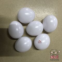 Bộ 10 Trứng Gà Nhựa Trắng - Dụng Cụ Dạy Học Nghệ Thuật & Mô Hình Ấp Trứng Giá Rẻ Cho Giáo Dục Sáng Tạo