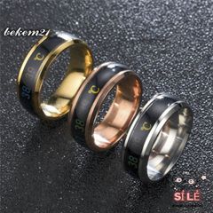 Nhẫn Đo Nhiệt Độ Thời Tiết và Cơ Thể - Nhẫn Thông Minh Kháng Nước Đổi Màu Tâm Trạng, Thiết Kế Hợp Kim, 5 Kích Cỡ