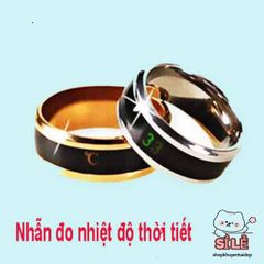 Nhẫn Đo Nhiệt Độ Thời Tiết và Cơ Thể - Nhẫn Thông Minh Kháng Nước Đổi Màu Tâm Trạng, Thiết Kế Hợp Kim, 5 Kích Cỡ