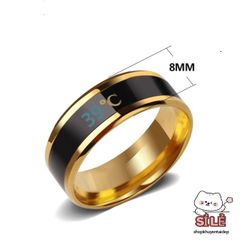 Nhẫn Đo Nhiệt Độ Thời Tiết và Cơ Thể - Nhẫn Thông Minh Kháng Nước Đổi Màu Tâm Trạng, Thiết Kế Hợp Kim, 5 Kích Cỡ