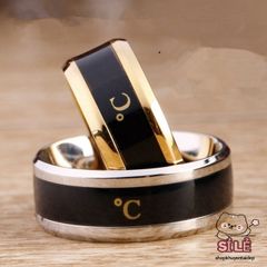 Nhẫn Đo Nhiệt Độ Thời Tiết và Cơ Thể - Nhẫn Thông Minh Kháng Nước Đổi Màu Tâm Trạng, Thiết Kế Hợp Kim, 5 Kích Cỡ