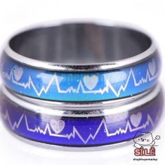 Nhẫn Thép Titan Thay Đổi Màu Theo Tâm Trạng - Đo Nhịp Tim Cảm Xúc Chất Lượng Cao - Quà Tặng Độc Đáo