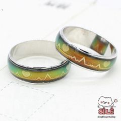 Nhẫn Thép Titan Thay Đổi Màu Theo Tâm Trạng - Đo Nhịp Tim Cảm Xúc Chất Lượng Cao - Quà Tặng Độc Đáo