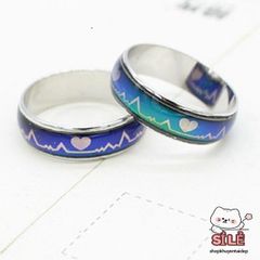 Nhẫn Thép Titan Thay Đổi Màu Theo Tâm Trạng - Đo Nhịp Tim Cảm Xúc Chất Lượng Cao - Quà Tặng Độc Đáo