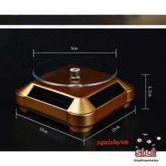 Bàn Xoay 360 Độ Năng Lượng Mặt Trời - Đế Trưng Bày Chụp Ảnh Video 3 Vòng/Phút, Tiết Kiệm Năng Lượng, Dùng Cho Đồ Trang Sức, Đồng Hồ