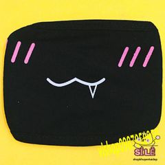 Khẩu Trang Cotton Đen Mô Hình Môi Hồng - Thoáng Khí, Chống Bụi, Thiết Kế Unisex Phù Hợp Với Mọi Khuôn Mặt Châu Á