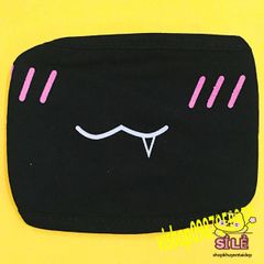 Khẩu Trang Cotton Đen Mô Hình Môi Hồng - Thoáng Khí, Chống Bụi, Thiết Kế Unisex Phù Hợp Với Mọi Khuôn Mặt Châu Á