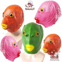 Mặt Nạ Cosplay Cá Da Xanh Silicon Vui Nhộn - Đồ Trang Trí Halloween, Tiệc Tùng & Hoạt Động Giải Trí