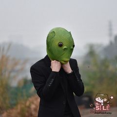 Mặt Nạ Cosplay Cá Da Xanh Silicon Vui Nhộn - Đồ Trang Trí Halloween, Tiệc Tùng & Hoạt Động Giải Trí
