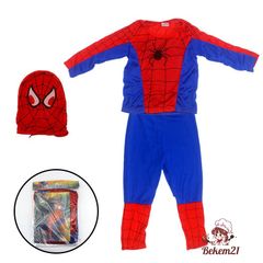 Bộ Đồ Hóa Trang Siêu Anh Hùng Người Nhện & Iron Man Cho Bé - Set Áo Choàng & Mặt Nạ Vải, Đồ Chơi Halloween Cho Trẻ Em