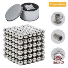 Nam châm bi tròn bạc 216 viên Buckyball - Đồ chơi sáng tạo phát triển trí tuệ cho trẻ em và người lớn, giải tỏa căng thẳng