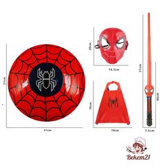 Set Bộ Cộc Tay Siêu Anh Hùng Người Nhện Dành Cho Bé Trai - Áo Choàng và Mặt Nạ Vải Chất Liệu Mềm Mại, Thoải Mái Chơi Đùa