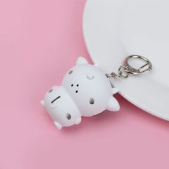 Móc Khóa Phát Sáng LED Có Nhạc Hình Bò Sữa Đáng Yêu - Móc Khóa Đèn Pin 3 in 1 Thú Vị Cho Fan Cá Tính