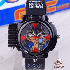 Đồng Hồ Đeo Tay Trẻ Em Conan - Thiết Kế Độc Đáo Với Kính Lúp và Đèn Laser, Phù Hợp Cho Fan Manga Thám Tử Lừng Danh