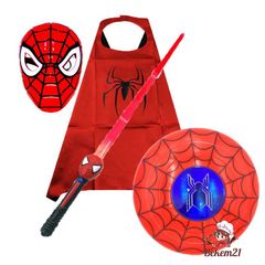 Bộ Trang Phục Hóa Trang Người Nhện 3D Cho Bé Dịp Halloween - Áo Choàng Siêu Anh Hùng và Mặt Nạ Vải Thú Vị, Quà Tặng Độc Đáo