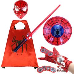 Bộ Trang Phục Hóa Trang Người Nhện 3D Cho Bé Dịp Halloween - Áo Choàng Siêu Anh Hùng và Mặt Nạ Vải Thú Vị, Quà Tặng Độc Đáo