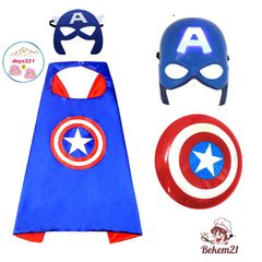 Bộ Quần Áo Hóa Trang Đội Trưởng Mỹ Dài Tay - COSPLAY Siêu Anh Hùng Captain America Cho Bé Trai 3D Chất Liệu Co Giãn Mịn Mát