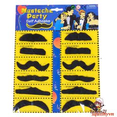 Râu Giả Màu Đen Độc Đáo - 50 Kiểu Hóa Trang Thời Trang Dễ Dùng Cho Bữa Tiệc - Miếng Dán Chất Lượng Cao, Tự Dính, Không Độc Hại